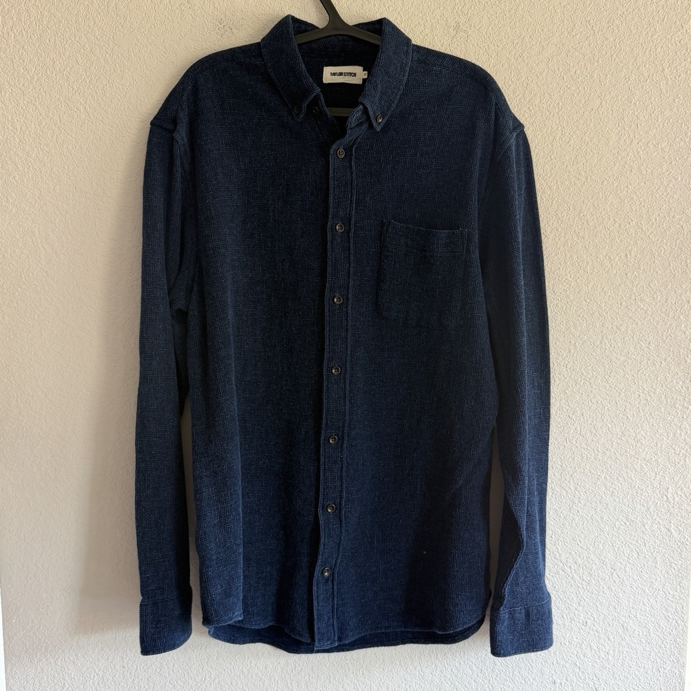 Taylor Stitch The Jack in Indigo Oxford 42 Large 100% Organic Cotton Long Sleeve